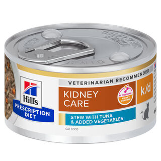 Hill's Prescription Diet k/d Cuidado Renal Estofado de Atún y Vegetales lata para gatos